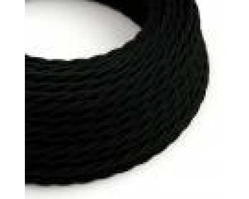 CABLU TEXTIL ÎMPLETIT RETRO 3X1,5 MM NEGRU 100M