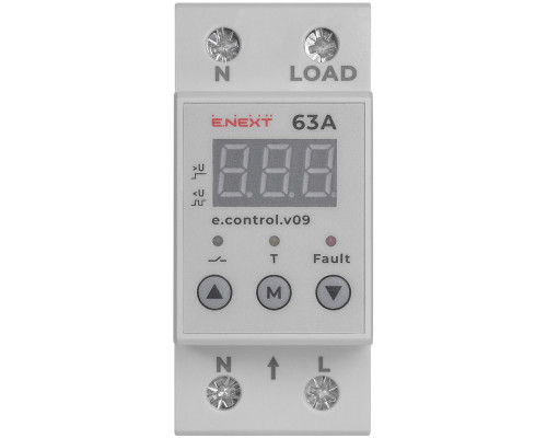 Реле контроля напряжения 63А e.control.v09,  с индикацией