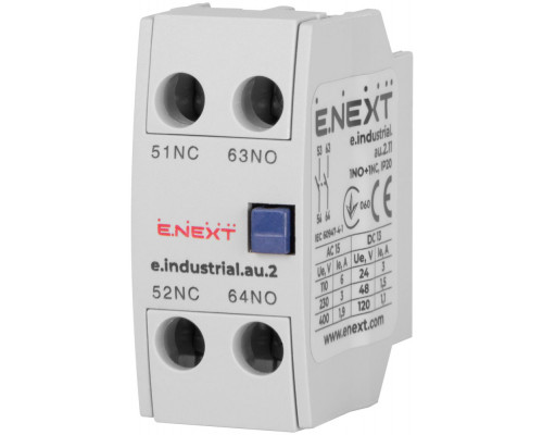 Контакт дополнительный e.industrial.au.2.11, 1no+1nc