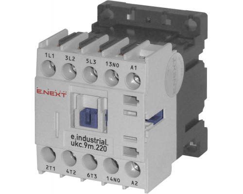 Контактор e.industrial.ukc.9M.220, 9А, 220В,no, малогабаритный