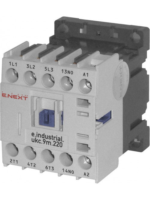 Контактор e.industrial.ukc.9M.220, 9А, 220В,no, малогабаритный