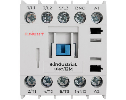 Контактор e.industrial.ukc.12M.220.NO, 12А, 220В, no, малогабаритный