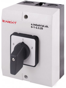Пакетный переключатель e.industrial.sb.0-1-2.3.20, 3р, 20А (0-1-2)