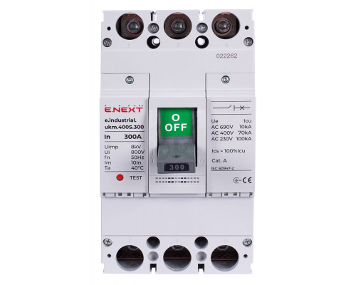 Шкафной автоматический выключатель e.industrial.ukm.400S.300, 3р, 300А