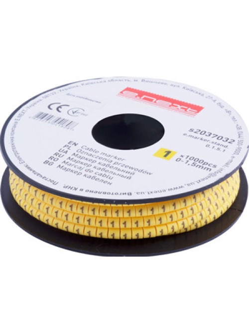 Маркер кабельный e.marker.stand.0.1.5.7,0-1,5 кв.мм, "7",1000шт.