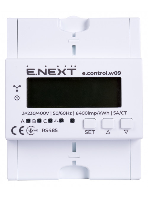 Счетчик трехфазный e.control.w09 5А/СТ электронный класс 1.0 (некомерц.) RS485