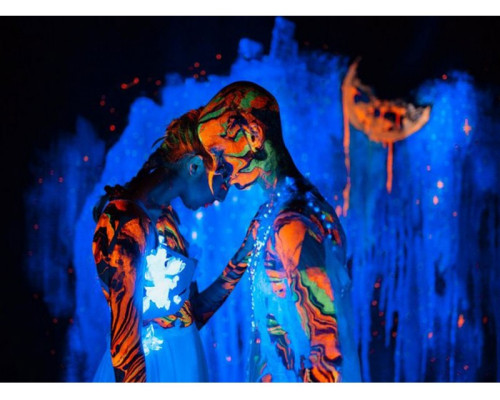 Vopsea fluorescentă pentru suveniruri Roz închis cu strălucire roz închis la lumină ultravioletă