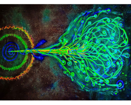 Vopsea fluorescentă pentru sticlă Albastru cu strălucire albastră sub lumină ultravioletă