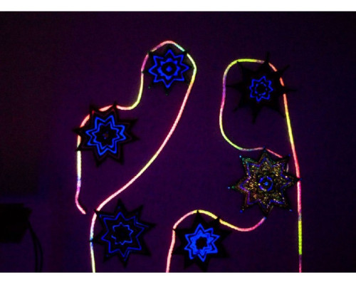 Vopsea fluorescentă pentru utilizare în exterior Roșu cu strălucire roșie la lumină ultravioletă