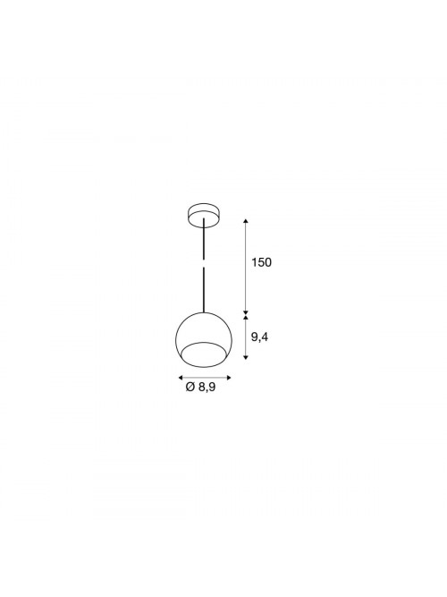 PENDUL ROTUND AURIU GU10 1M CABLU NEGRU D 9CM