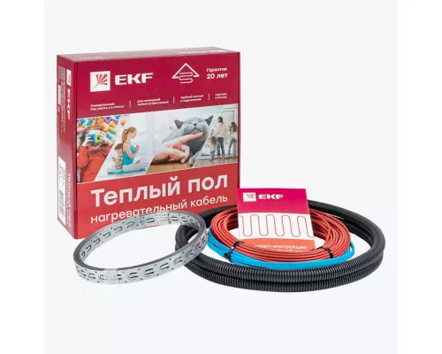 Теплый пол, нагревательный кабель 1200Вт 80 м 8,0 м2 nk-1200 EKF
