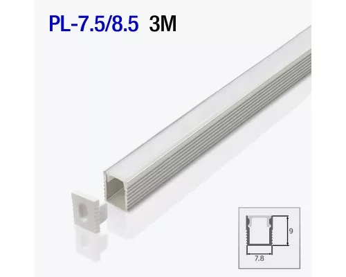Алюминиевый профиль mikro накладной для светодиодной ленты 3m/set 7.5*8.5mm PL-7.5/8.5 3m PANLIGHT