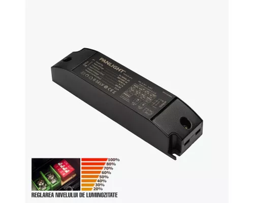 Блок питания для светодиодной ленты черный с регулировкой яркости SLIM DC24V 2.5A 60W IP20 PL-S60QL-24 PANLIGHT