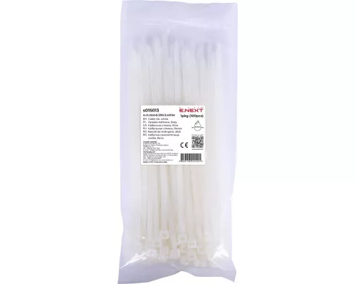Кабельная стяжка e.ct.stand.200.3.white (100шт), белая
