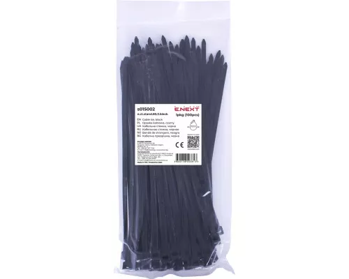 Кабельная стяжка e.ct.stand.60.3.black (100шт), черная