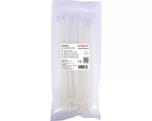 Кабельная стяжка e.ct.stand.60.3.white (100шт), белая