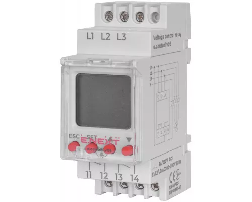 Реле контроля напряжения e.control.v06, трехфазное цифровое