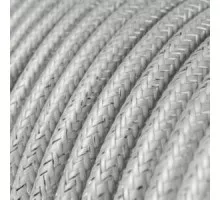 Fir textil retro vintage rotund 2×0,75 argint aluminiu Italia